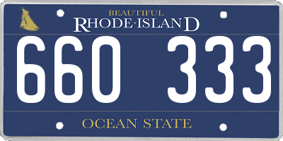 RI license plate 660333