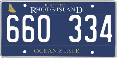 RI license plate 660334