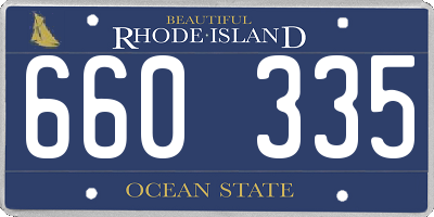 RI license plate 660335