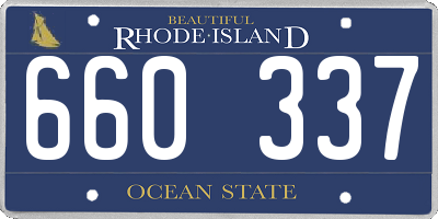 RI license plate 660337