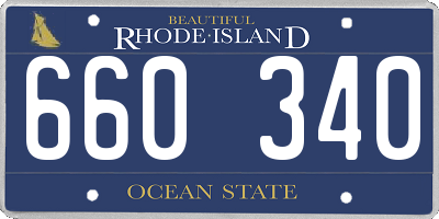 RI license plate 660340