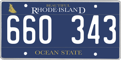 RI license plate 660343