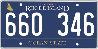 RI license plate 660346