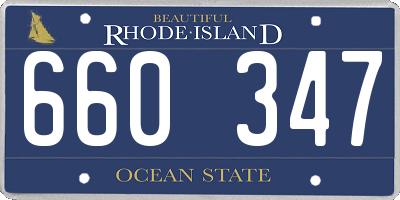 RI license plate 660347