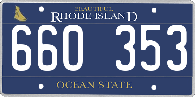 RI license plate 660353