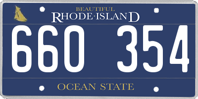 RI license plate 660354