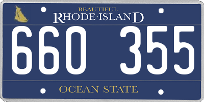 RI license plate 660355