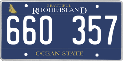 RI license plate 660357