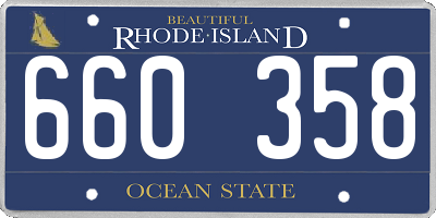 RI license plate 660358