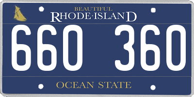 RI license plate 660360