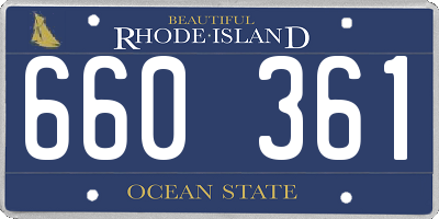 RI license plate 660361