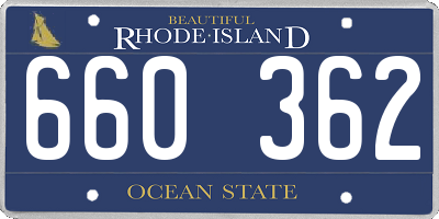 RI license plate 660362