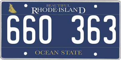 RI license plate 660363