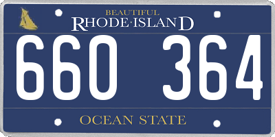 RI license plate 660364