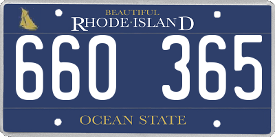 RI license plate 660365