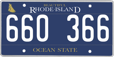 RI license plate 660366