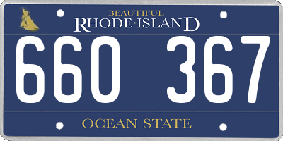 RI license plate 660367