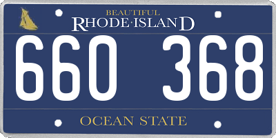 RI license plate 660368