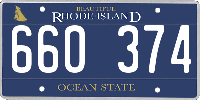 RI license plate 660374