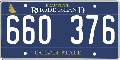 RI license plate 660376