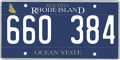 RI license plate 660384