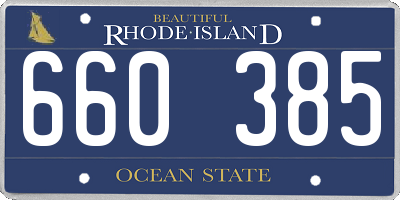 RI license plate 660385