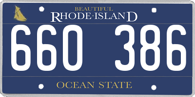 RI license plate 660386