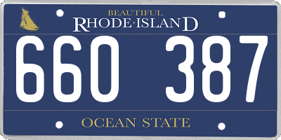 RI license plate 660387
