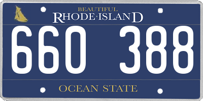 RI license plate 660388