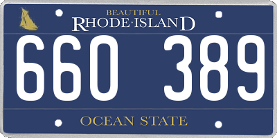 RI license plate 660389