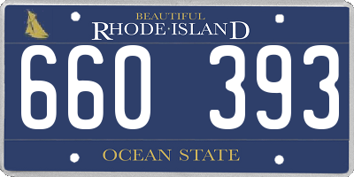 RI license plate 660393