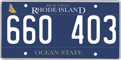 RI license plate 660403