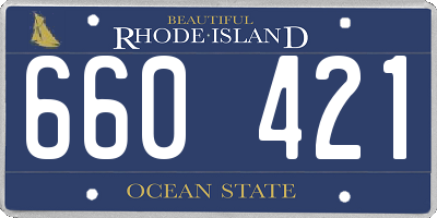 RI license plate 660421