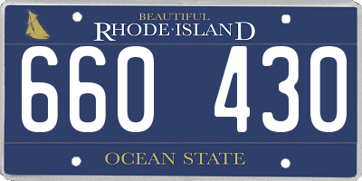 RI license plate 660430