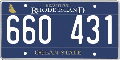 RI license plate 660431