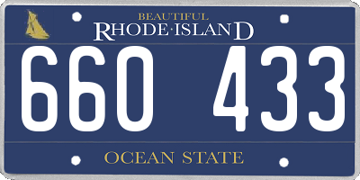 RI license plate 660433
