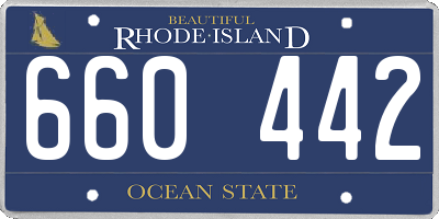 RI license plate 660442