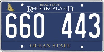 RI license plate 660443