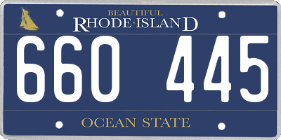 RI license plate 660445