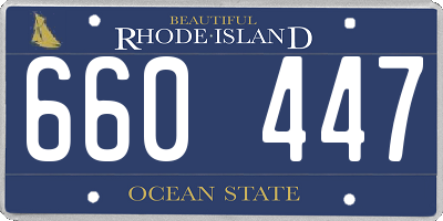RI license plate 660447