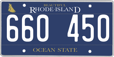 RI license plate 660450