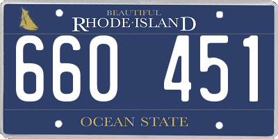 RI license plate 660451