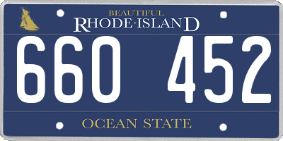 RI license plate 660452