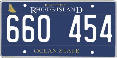 RI license plate 660454