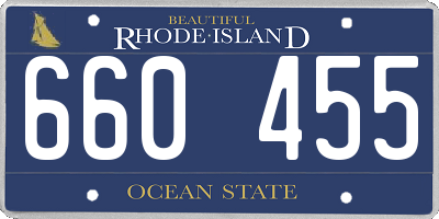 RI license plate 660455