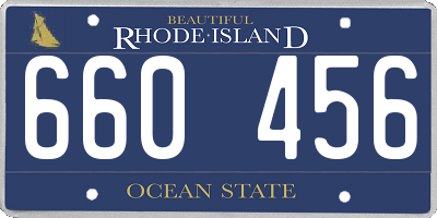 RI license plate 660456