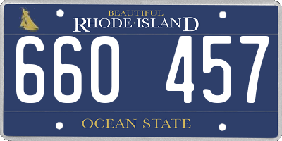 RI license plate 660457