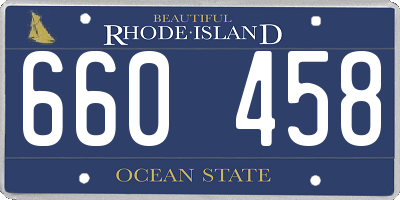 RI license plate 660458