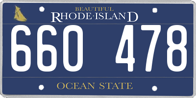 RI license plate 660478