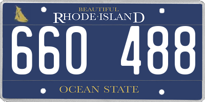 RI license plate 660488
